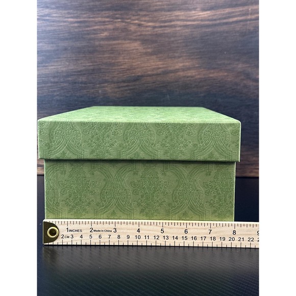 Gucci Green Paisley Embossed Empty Shoe Accessory Storage Box 14.5x8.25x5.25 - Picture 8 of 12